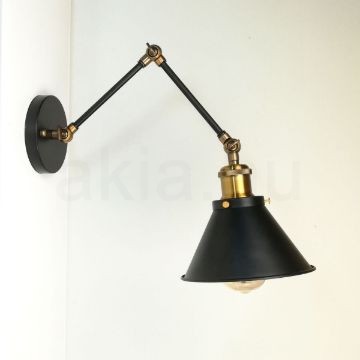 antik-fali-olvaso-lampa-matt-fekete-antik-sargarez-szin-kis-buraval