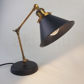 antik-asztali-lampa-sargarez-szin-fekete-buraval