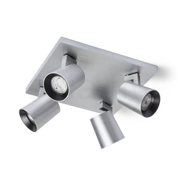 Kép KENNY IV mennyezeti lámpa  szálcsiszolt alumínium/fekete 230V LED GU10 4x8W