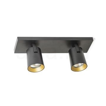 Kép KENNY II felületre szerelhető fekete/aranysárga  230V LED GU10 2x8W