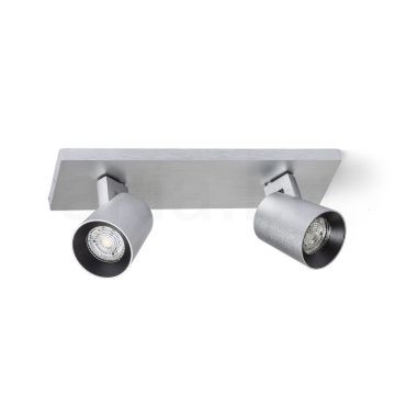 Kép KENNY II felületre szerelhető  szálcsiszolt alumínium/fekete 230V LED GU10 2x8W