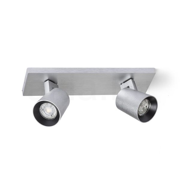 Kép KENNY II felületre szerelhető  szálcsiszolt alumínium/fekete 230V LED GU10 2x8W