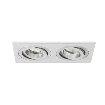 Kép PASADENA GU10 SQ II süllyesztett lámpa  szálcsiszolt alumínium 230V LED GU10 2x7W
