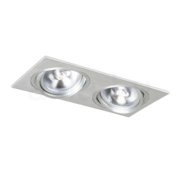 Kép PASADENA G53 SQ II   szálcsiszolt alumínium 230V LED G53 2x15W