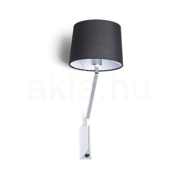 Kép SHARP fali lámpa fekete króm 230V LED E27 15W