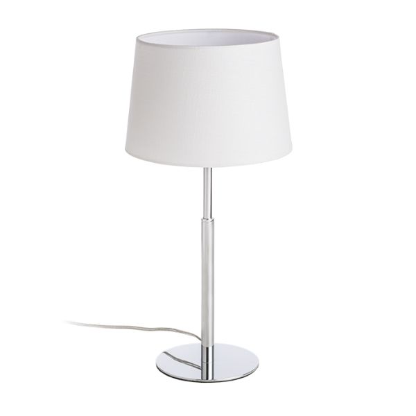 Kép BROADWAY asztali lámpa fehér króm 230V LED E27 15W