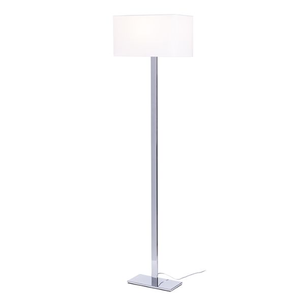 Kép PLAZA állólámpa fehér króm 230V LED E27 15W