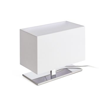 Kép PLAZA S asztali lámpa fehér króm 230V LED E27 15W