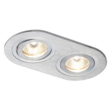 Kép BIZZ II dönthető  szálcsiszolt alumínium 12V GU5,3 2x50W