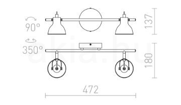 Kép ROSITA II fali lámpa fehér/ezüstszürke 230V LED GU10 2x9W