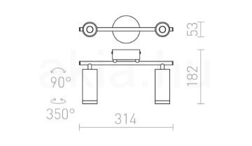 Kép BOGARD II fali lámpa  matt nikkel 230V LED 2x5W 40°  3000K