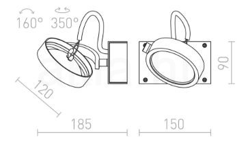Kép KELLY I fali lámpa  szálcsiszolt alumínium 230V LED G53 15W