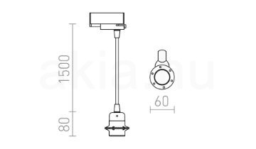 ELISA három áramkörös sínre FEHA+FEHK+RF   230V LED E27 15W