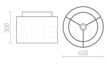 Kép DOUBLE 40/30 lámpabúra  Polycotton fehér/fehér PVC  max. 23W
