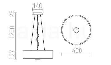 Kép CASSABLANCA 40 függő lámpa króm 230V 2GX13 22+40W