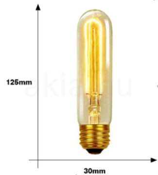 Edison T125 szénszálas dekor izzó 40W teljesítménnyel