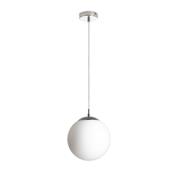 LUNA 25 függö lámpa opál üveg/króm 230V LED E27 15W