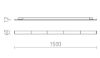 FLATLINE 150 három áramkörös sínre fehér 230V LED 50W 90° 3000K