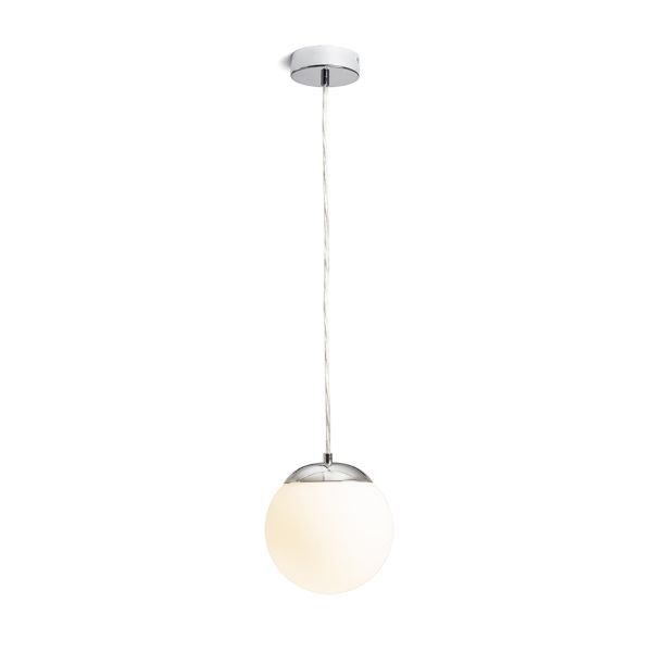 BOLLY 17 függö lámpa opál üveg/króm 230V LED E27 15W IP44