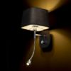 PERTH fali lámpa vel LED ponttal fekete/fekete króm 230V E14 LED 15+3W 30° 3000K
