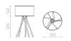 EL PASO asztali lámpa szürke bambusz 230V E14 11W