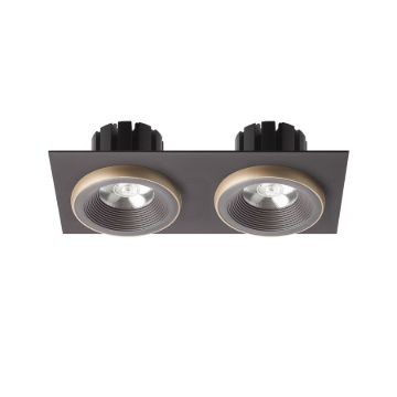 SHARM SQ II süllyesztett lámpa barna/gyöngyházarany  230V LED 2x10W 24°  3000K