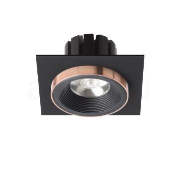 SHARM SQ I süllyesztett lámpa fekete/fekete réz 230V LED 10W 24°  3000K