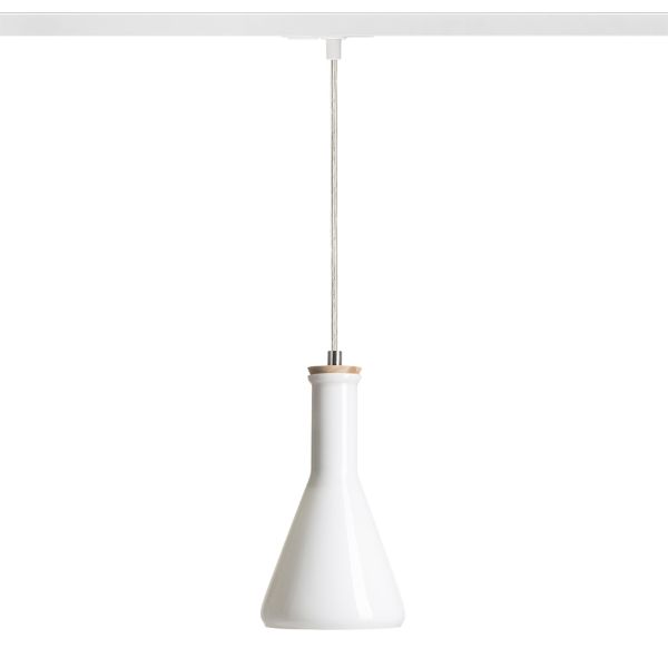 PULIRE CON egy áramkörös sínre  opál üveg/fa 230V E14 28W