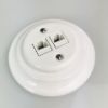 Porcelán hálózati dupla aljzat, rj45, falba süllyesztett