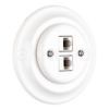 Porcelán hálózati dupla aljzat, rj45, falba süllyesztett