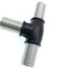 Fekete T idom 3xM10  belső menettel - 20mmx17mm