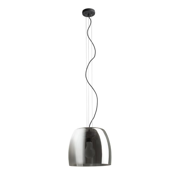 ORLANDO 35 függő lámpa füstös üveg/fekete 230V LED E27 24W