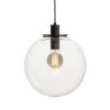 BOULDER 30 függő lámpa tiszta üveg/fekete 230V LED E27 15W