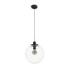 BOULDER 30 függő lámpa tiszta üveg/fekete 230V LED E27 15W
