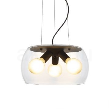 AMANDA függő lámpa matt fekete tiszta üveg 230V LED E27 3x15W