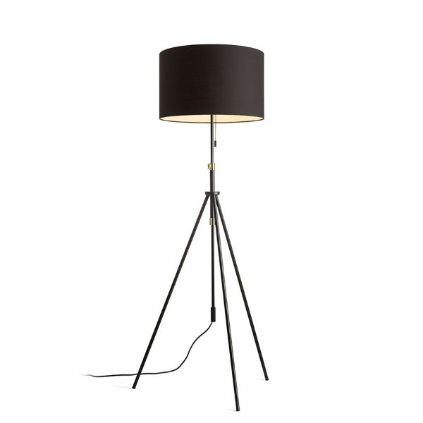 LUTON/RON 55 állólámpa  Polycotton fekete/fekete/fém 230V LED E27 15W