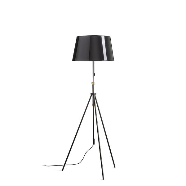 LUTON/RIDICK állólámpa csillogó fekete arany fólia/fekete/fém 230V LED E27 15W