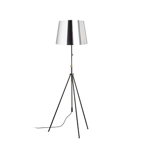 LUTON/ILUSION állólámpa  krómozott fólia/fekete/fém 230V LED E27 15W