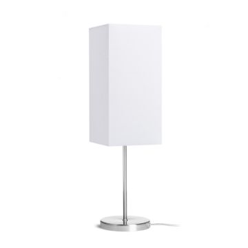 NYC/TEMPO 15/30 asztali lámpa  Polycotton fehér/nikkel 230V LED E27 15W