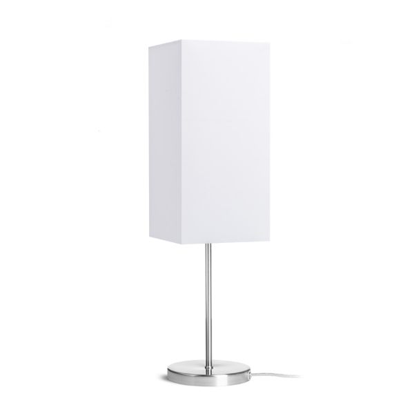 NYC/TEMPO 15/30 asztali lámpa  Polycotton fehér/nikkel 230V LED E27 15W