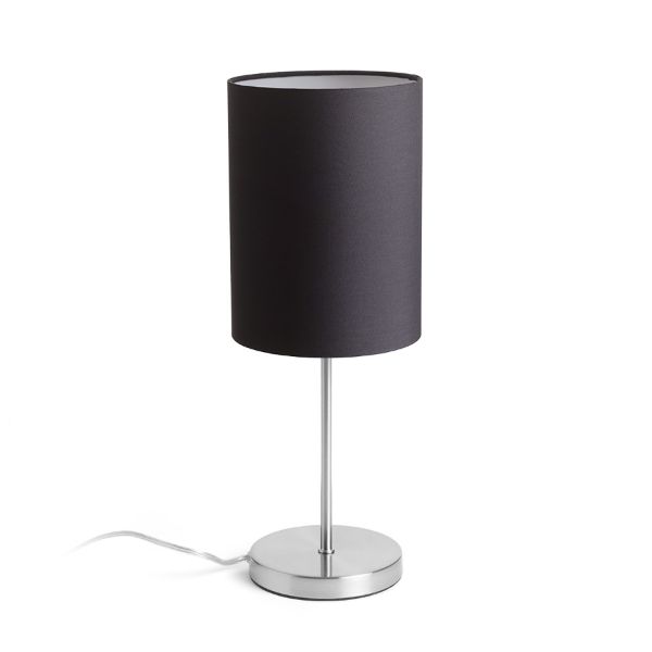 NYC/RON 15/20 asztali lámpa  Polycotton fekete/nikkel 230V LED E27 15W