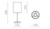 NYC/RON 15/20 asztali lámpa  Polycotton fehér/króm 230V LED E27 15W