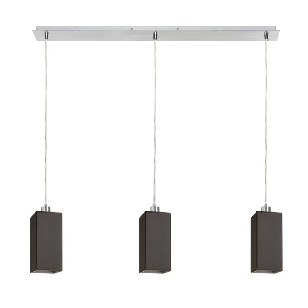 LIZ III 80 függő lámpa fekete üveg/króm 230V LED E27 3x15W