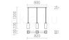LIZ III 80 függő lámpa fekete üveg/króm 230V LED E27 3x15W