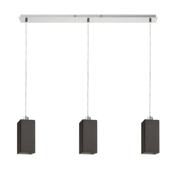 LIZ III 80 függő lámpa fekete üveg/matt nikkel 230V LED E27 3x15W