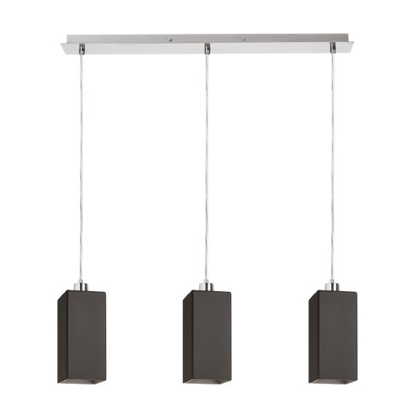 LIZ III 60 függő lámpa fekete üveg/matt nikkel 230V LED E27 3x15W