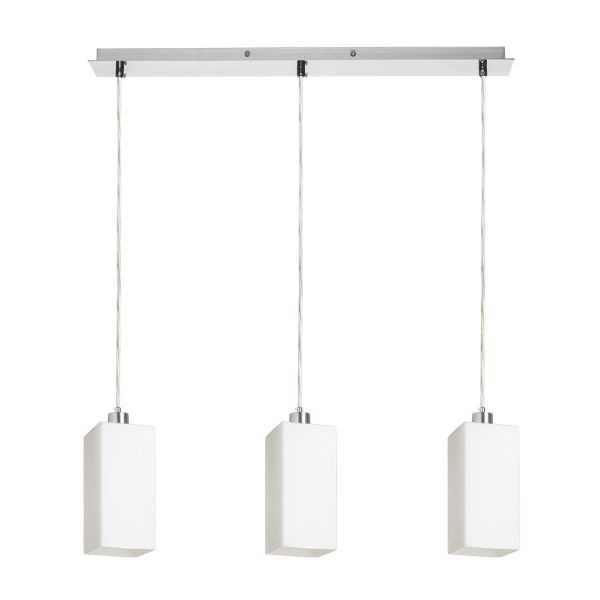 LIZ III 60 függő lámpa  opál üveg/króm 230V LED E27 3x15W