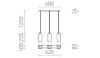 LIZ III 60 függő lámpa  opál üveg/matt nikkel 230V LED E27 3x15W
