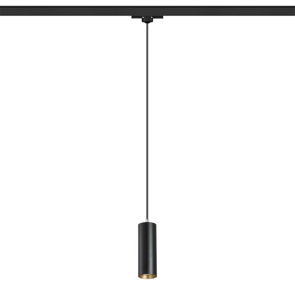 MAVRO három áramkörös sínen függő lámpa fekete/aranysárga  230V LED 12W 38°  3000K