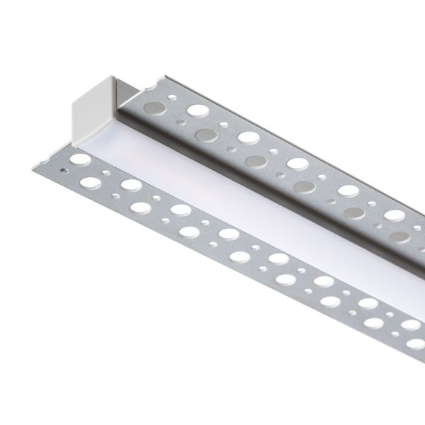 LED PROFILE B süllyesztett 1m  alumínium/tej akril 
